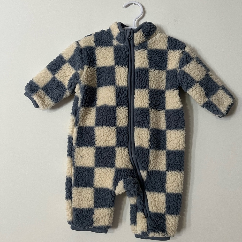 Cozy Checkered Kids Bunting Suit